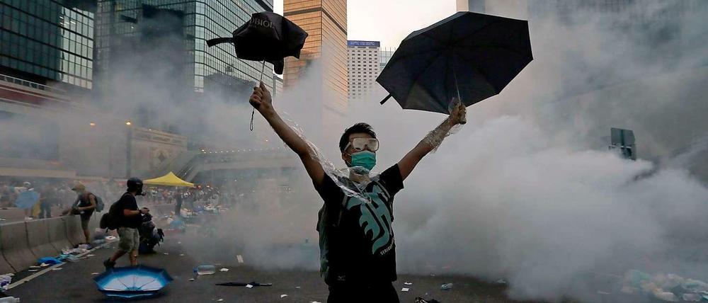 Die Demokratiebewegung in Hongkong wird auch „Regenschirm-Revolution“ genannt.