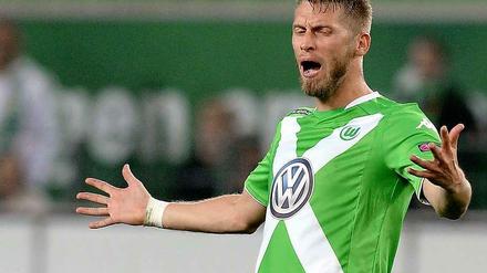 Unter Druck: Aaron Hunt hadert nach einer vergebenen Torchance des VfL Wolfsburg.