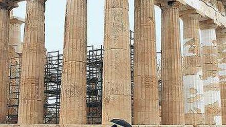 Dauerbaustelle. Die Tempel auf der Akropolis werden seit Jahren saniert.