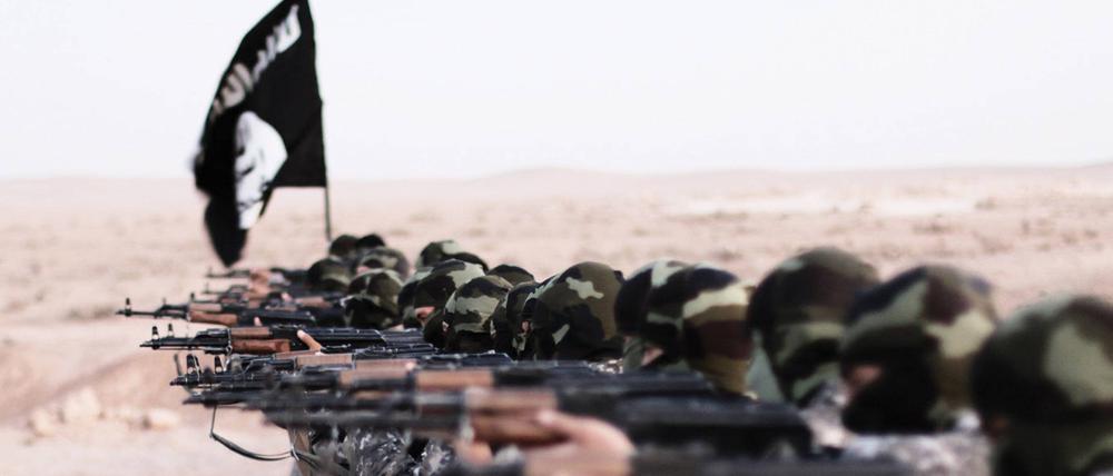 Propaganda der Dschihadisten. Der IS inszenierte sich auf dem Höhepunkt seiner Macht 2015 in Syrien als waffenstarrende Armee.