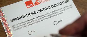Die Berliner SPD organisiert ein Mitgliedervotum - analog zum Votum über den schwarz-roten Koalitionsvertrag 2013. 