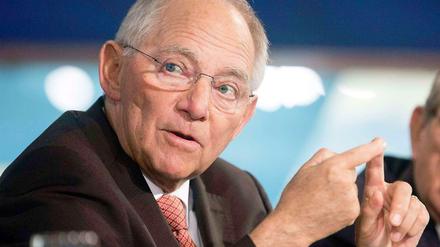 Bundesfinanzminister Wolfgang Schäuble am 9. Oktober 2014 bei einer Veranstaltung zur Herbsttagung von Weltbank und Internationalem Währungsfonds.