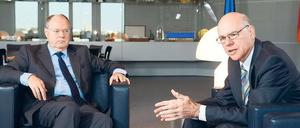 Peer Steinbrück (links) und Norbert Lammert stellten sich den Fragen des Tagesspiegels.