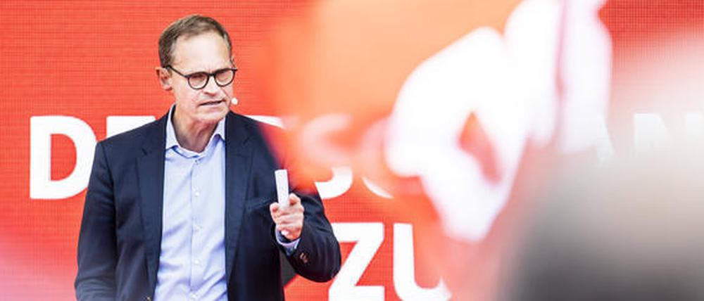 Berlins Regierender Bürgermeister MIchael Müller bei einer Wahlkampfveranstaltung.