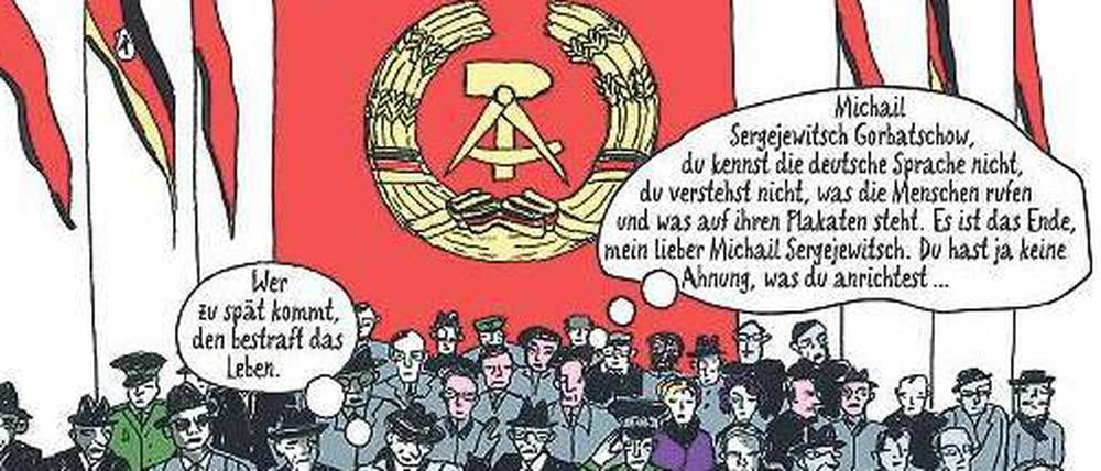 Parade zum 40. DDR-Geburtstag in der Graphic Novel.