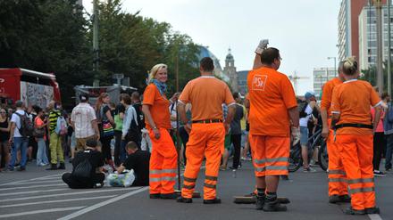 Saubermachen nach der Demo - auch das gehört zu den Aufgaben der Berliner Stadtreinigung.