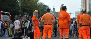 Saubermachen nach der Demo - auch das gehört zu den Aufgaben der Berliner Stadtreinigung.