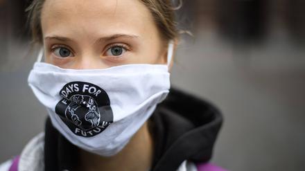  Klimaaktivistin Greta Thunberg bei einer Protestaktion.