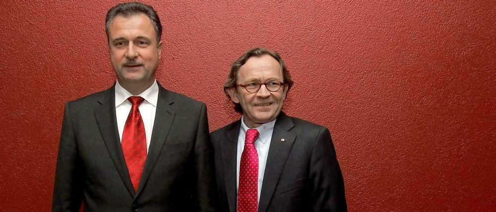 Kontrahenten des Streiks. GDL-Chef Claus Weselsky und Ulrich Weber, Verhandlungsführer der Deutschen Bahn.