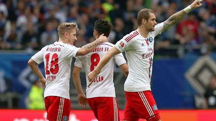 Pierre-Michel Lasogga erzielte den wichtigen Ausgleichstreffer für den Hamburger SV.