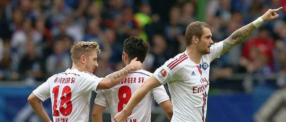 Pierre-Michel Lasogga erzielte den wichtigen Ausgleichstreffer für den Hamburger SV.
