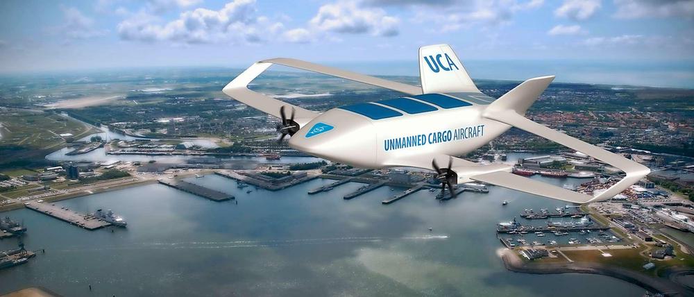 So könnten unbemannte Frachtflugzeuge in Zukunft aussehen. Derzeit gibt es sie aber nur auf dem Reißbrett.