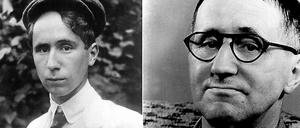 Bilder von Bertolt Brecht aus den Jahren 1918 und 1970.