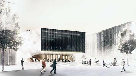 Haus der Zukunft. Der nahe dem Berliner Forschungsministerium geplante Bau soll ab 2016 technische Innovationen präsentieren. Erst als der Architektenentwurf vorlag, wurde ein privater Partner gesucht – und gefunden. 