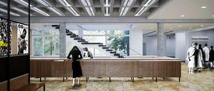 Im Modell: Die Lobby...