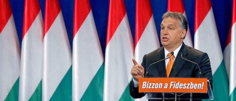 Vertraue Fidesz heißt es auf dem Schild am Mikrofon. Ungarns Präsident Viktor Orban hat bei den Kommunalwahlen für seine Regierungspartei um Stimmen geworben. Unter seiner Regierung ist es für die Zivilgesellschaft schwer geworden, überhaupt noch etwas zu erreichen. 