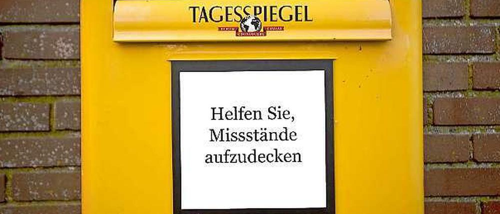 Symbolbild für den neuen anonymen Briefkasten auf Tagesspiegel.de, mit dem Informanten unerkannt Dokumente an die Journalisten des Tagesspiegel schicken können.