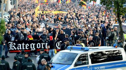 Demonstration "Hooligans gegen Salafisten" am 26. Oktober 2014 in Köln.