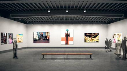 Im neuen Domizil steht der Galerie jetzt mehr Platz für Ausstellungen zur Verfügung, wie die Computersimulation zeigt.