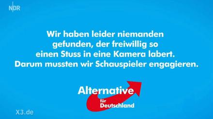 Die AfD muss Schauspieler engagieren, um ihre Inhalte zu verbreiten. 