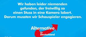 Die AfD muss Schauspieler engagieren, um ihre Inhalte zu verbreiten. 