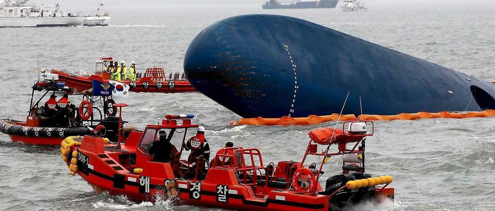 Der Untergang der südkoreanischen Fähre "Sewol". Gegen den Kapitän hat die Anklage die Todesstrafe beantragt.
