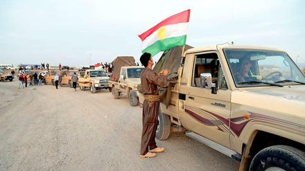 Die Peschmerga-Kämpfer auf dem Weg nach Kobane.