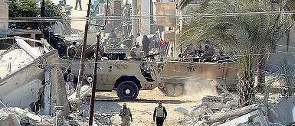 Zerstörungen durch ägyptisches Militär in der geteilten Stadt Rafah.