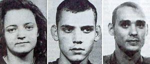 Die Terrorzelle NSU. Fahndungsbilder von Beate Zschäpe, Uwe Böhnhardt und Uwe Mundlos.