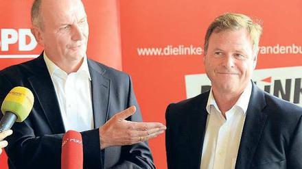 Alte und neue Partner. Dietmar Woidke (l.) und Christian Görke wollen wieder miteinander regieren. 