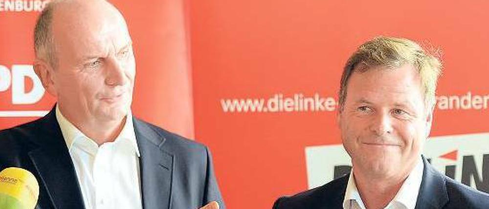 Alte und neue Partner. Dietmar Woidke (l.) und Christian Görke wollen wieder miteinander regieren. 