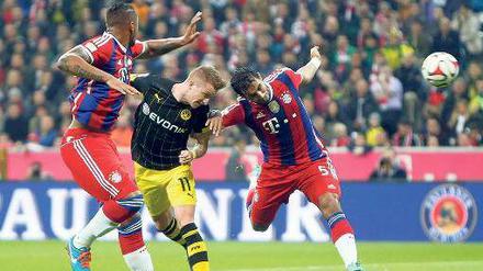 Eingenickt mit Technik? Am Sonnabend spielte Marco Reus noch für Dortmund und traf gegen die Bayern per Kopf.