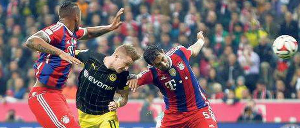 Eingenickt mit Technik? Am Sonnabend spielte Marco Reus noch für Dortmund und traf gegen die Bayern per Kopf.