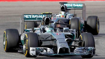 Nico Rosberg und Lewis Hamilton beim Formel-1-Grand-Prix in Austin/Texas.