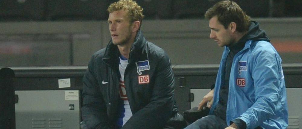 Verletzt: Fabian Lustenberger (li.) wird der Hertha lange fehlen.