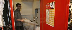 Ein Einzelhändler, der an der "Nette Toilette"-Aktion teilnimmt, hat extra einen Babywickeltisch eingerichtet.