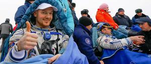 Erschöpft, aber glücklich: Der deutsche Astronaut Alexander Gerst nach seiner Rückkehr auf die Erde.
