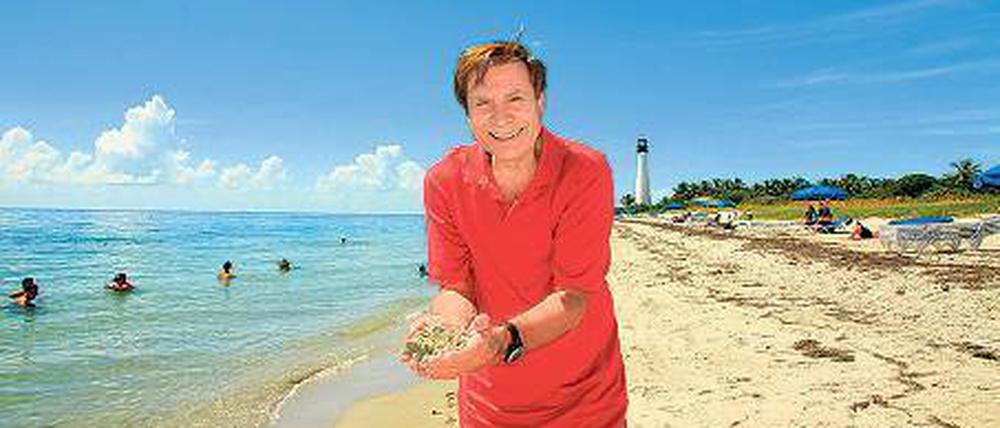 Sandmann. Dr. Beach testet aber auch Wasserqualität und Ambiente.