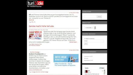 Preview: Ab Montag sieht die neue Turi-Seite so aus.