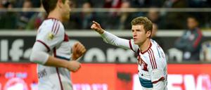 Mann des Spiels: Thomas Müller traf gegen Eintracht Frankfurt drei Mal.