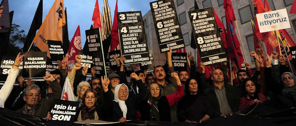 Kurden protestieren gegen den Terror des IS - und die türkische Regierung