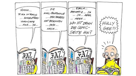 Yellow Kid lässt grüßen: Der Protest-Strip von Hannes Falke erinnert an die Anfänge des Zeitungscomics.