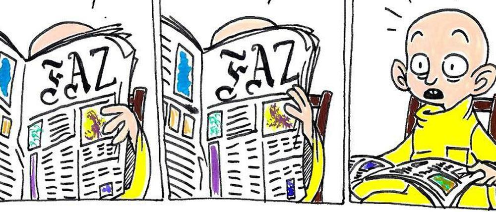 Yellow Kid lässt grüßen: Der Protest-Strip von Hannes Falke erinnert an die Anfänge des Zeitungscomics.