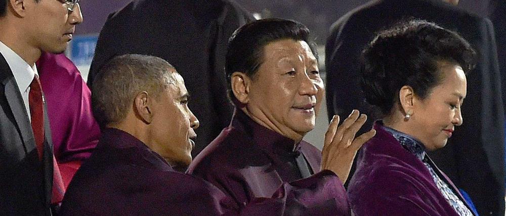 Ein Herz und eine Seele? Na ja, vielleicht nicht ganz. Barack Obama und Xi Jinping auf dem Apec-Gipfel in Peking.