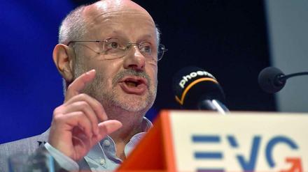 Alexander Kirchner, Vorsitzender der Eisenbahn- und Verkehrsgewerkschaft (EVG), fordert gleichen Lohn für gleiche Arbeit.