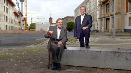 Erstes Treffen: Roland Korn (links) und Franco Stella zwischen Stellas Humboldtforum und Korns Staatsratsgebäude.