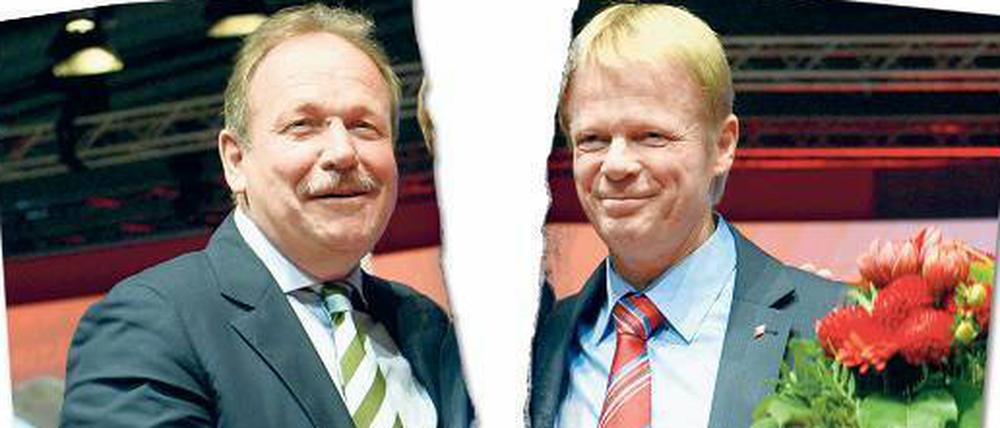Einen schweren Job hat Reiner Hoffmann (r.), der im Mai zum DGB-Vorsitzenden gewählt wurde, vor allem auch deshalb, weil der dienstälteste Vorsitzende einer DGB-Gewerkschaft, Verdi-Chef Frank Bsirske, einen ganz eigenen Kopf hat.