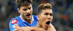 Jubel bei der TSG Hoffenheim: Roberto Firmino erzielte den Siegtreffer gegen Eintracht Frankfurt.