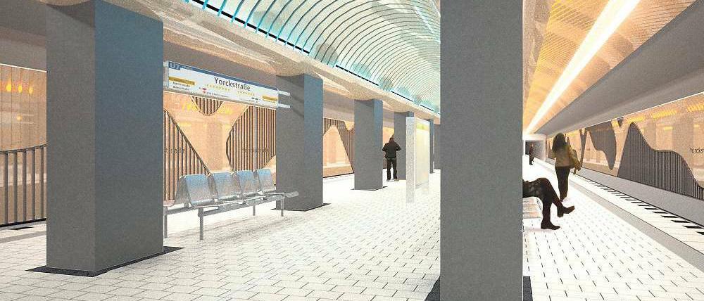 Schmuck statt Schmuddel. Der U-Bahnhof Yorckstraße kann eine Renovierung dringend vertragen. Die BVG fängt jetzt mit dem Umbau an und plant auch eine neue Lichtinstallation. Zunächst wird ein Aufzug gebaut.