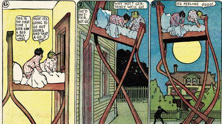 Surrealistische Reise: Hin und wieder geht auch Nemos Bett mit auf Wanderschaft.